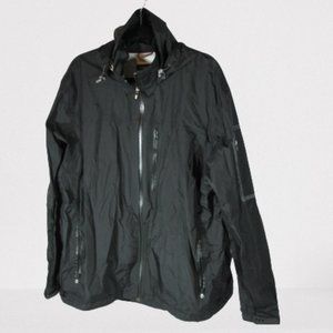 Lands End Black Jacket Nylon Men's Size XL Hooded